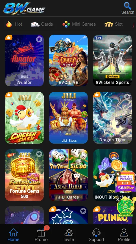 8W Game Free download Apk interface